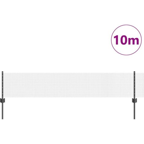Grillage rouleau，Clôture en fil soudé avec 5 piquets U Gris 0.4 x 10 m Acier CFW4078139