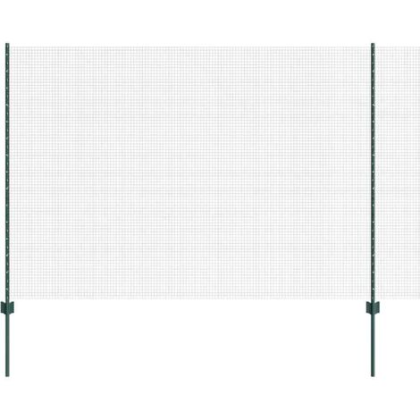 Grillage rouleau，Clôture en Fil Soudé avec 5 Piquets Vert 1,6x10 m Acier CFW5741438