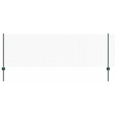 Grillage rouleau，Clôture en Fil Soudé avec 5 Piquets Verts 0.8x10 m Acier CFW8571118