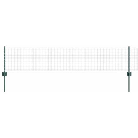Grillage rouleau，Clôture en fil soudé avec 5 poteaux en U Vert 0.4x10 m Acier CFW7389036