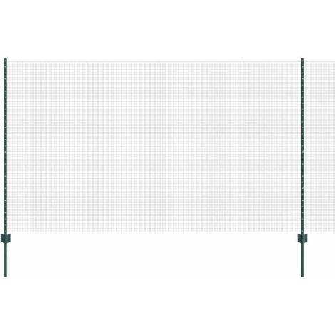 Grillage rouleau，Clôture en fil soudé avec 5 poteaux en U Vert 1,4x10 m Acier CFW8536355