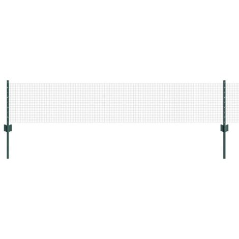 Grillage rouleau，Clôture en fil soudé avec 5 poteaux en U verte 0,4x10 m Acier CFW3852757