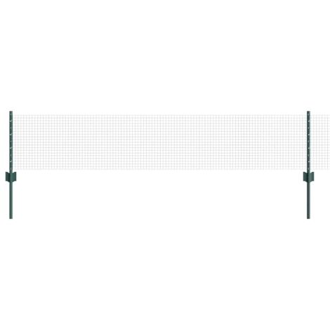 Grillage rouleau，Clôture en fil soudé avec 5 poteaux en U verts 0.4x10 m en acier CFW4238678