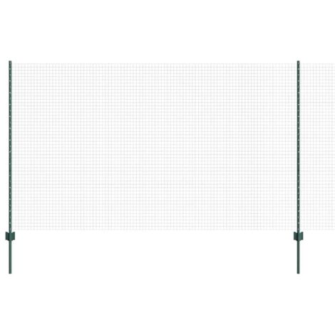 Grillage rouleau，Clôture en fil soudé avec 5 poteaux en U verts 1,4x10 m en acier CFW6227553