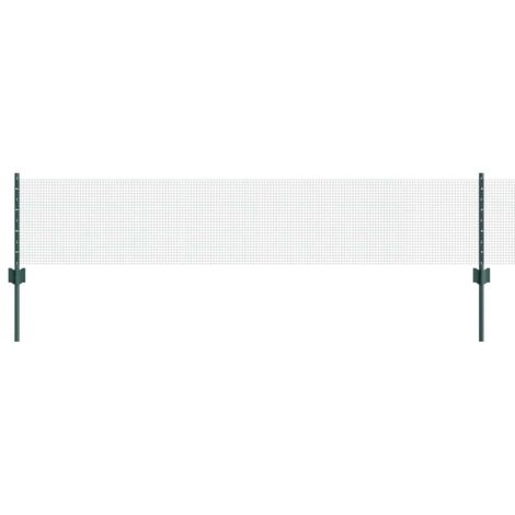 Grillage rouleau，Clôture en fil soudé avec 5 poteaux U Verte 0.4x10 m Acier CFW8483513