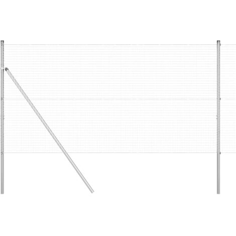 Grillage rouleau，Clôture en fil soudé avec 7 poteaux 1,4x10 m en acier galvanisé CFW8894710