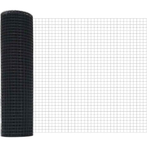 Grillage rouleau，Clôture en fil soudé Grise 0.4x50 m Acier CFW9008552