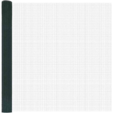 Grillage rouleau，Clôture en fil soudé Verte 1,5x10 m Acier CFW9299126
