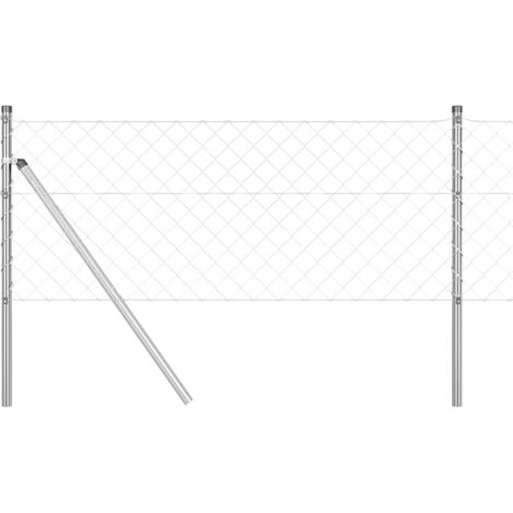 Grillage rouleau，Clôture en grillage avec 7 poteaux 0.8x10 m Acier galvanisé CFW9845840
