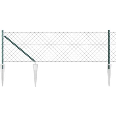 Grillage rouleau，Clôture en maillon de chaîne Lot de 2 Vert Métal 0.8 x 25 m CFW3851937