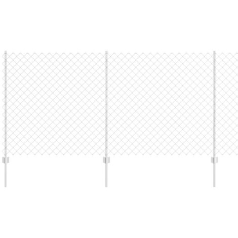 Grillage rouleau，Clôture en Maillons avec 44 Poteaux U Argent 1.2m x 25m Acier CFW5914490