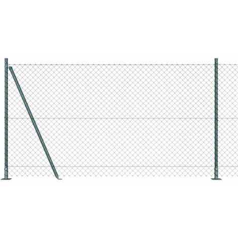 Grillage rouleau，Clôture en maillons de chaîne avec 13 poteaux flasques 1,2x25 m Acier galvanisé CFW9069231
