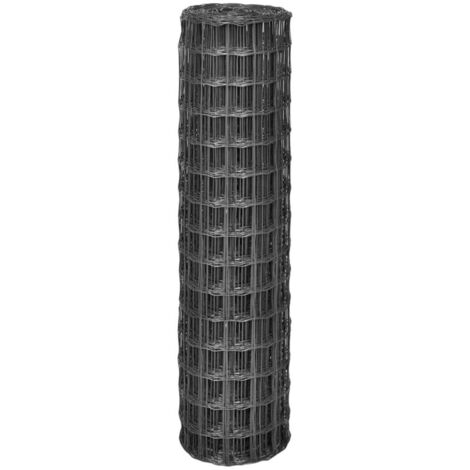 Grillage rouleau,Clôture Euro Acier 10 x 1,5 m Gris CFW2046761