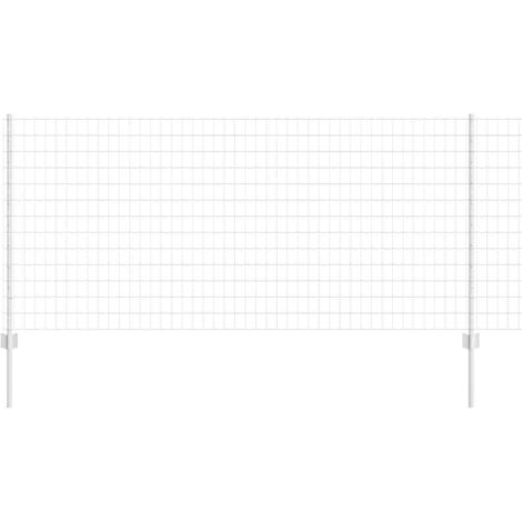 Grillage rouleau,Clôture Euro avec 10 poteaux Argent 1x10 m Acier CFW9322015