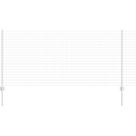 Grillage rouleau，Clôture Euro avec 10 poteaux Argent 1x10 m Acier CFW9954548