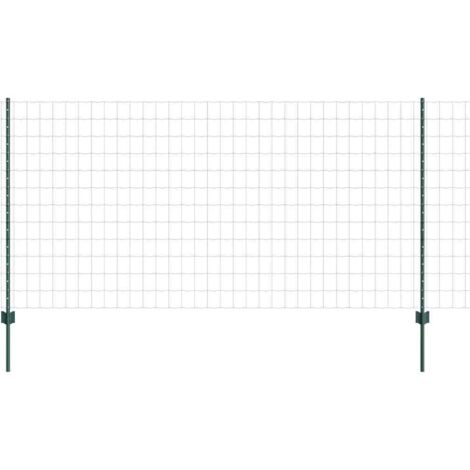 Grillage rouleau，Clôture Euro avec 11 poteaux U Vert 1,2x25 m Acier CFW6064614