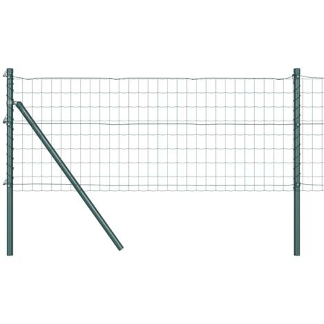Grillage rouleau，Clôture Euro avec 13 poteaux 0.4x25 m en acier galvanisé vert CFW1721631