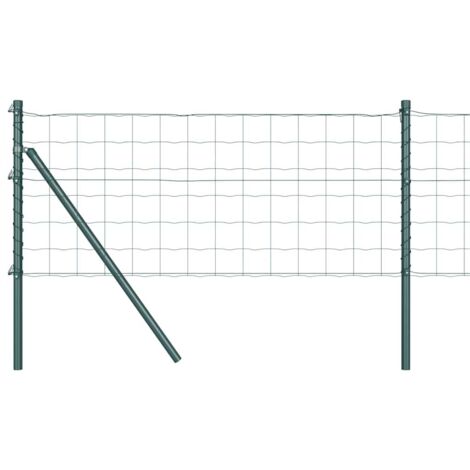 Grillage rouleau，Clôture Euro avec 13 poteaux 0.4x25 m en acier galvanisé vert CFW5549764