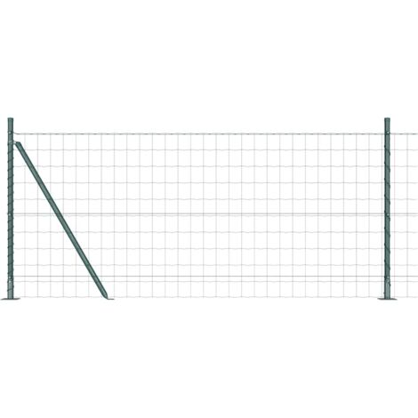 Grillage rouleau，Clôture Euro avec 13 poteaux à bride 1x25 m en acier galvanisé CFW6654816
