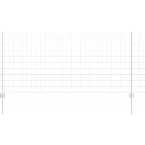 Grillage rouleau，Clôture Euro avec 22 poteaux U Argent 1x25 m Acier CFW5156427