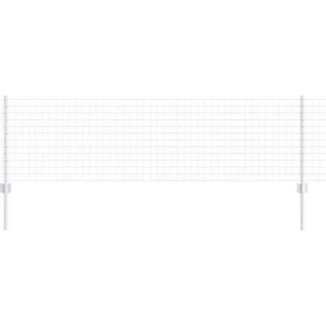 Grillage rouleau，Clôture Euro avec 5 poteaux en U Argent 0,6x10 m Acier CFW1703881