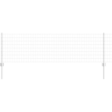 Grillage rouleau，Clôture Euro avec 5 poteaux en U Argent 0,6x10 m Acier CFW4022384