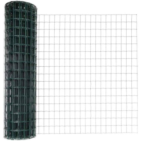 Grillage rouleau，Clôture Euro avec 5 poteaux en U verte 1.4x10 m acier CFW5823244