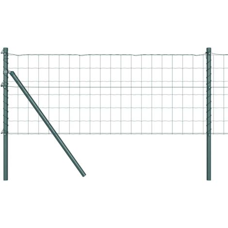 Grillage rouleau，Clôture Euro avec 7 poteaux 0.8x10 m Acier galvanisé vert CFW8363794