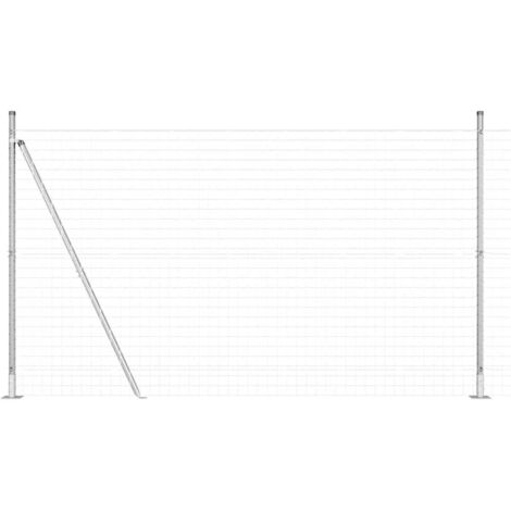 Grillage rouleau，Clôture Euro avec 7 poteaux à bride 1,5x10 m Acier galvanisé CFW2631378