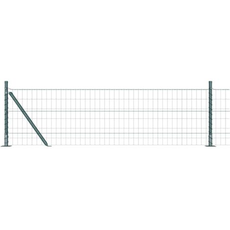 Grillage rouleau，Clôture Euro avec 7 poteaux à flasque 0.4x10 m en acier galvanisé CFW9896602