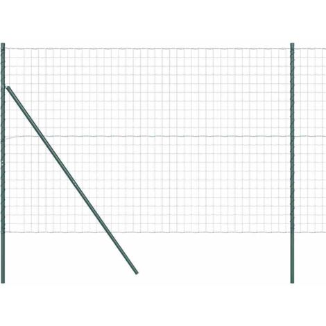 Grillage rouleau，Clôture Euro Ensemble de 2 Vert Métal 10 x 1,5 m Durable CFW6984053