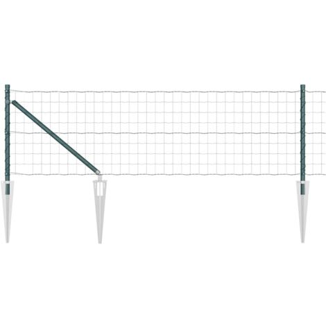 Grillage rouleau，Clôture Euro Ensemble de 2 Vert Métal 25 x 0.8 m Durable CFW8092947