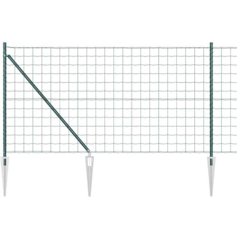 Grillage rouleau，Clôture Euro Ensemble de 2 Vert Métal 25 x 1.0 m Durable CFW7669995