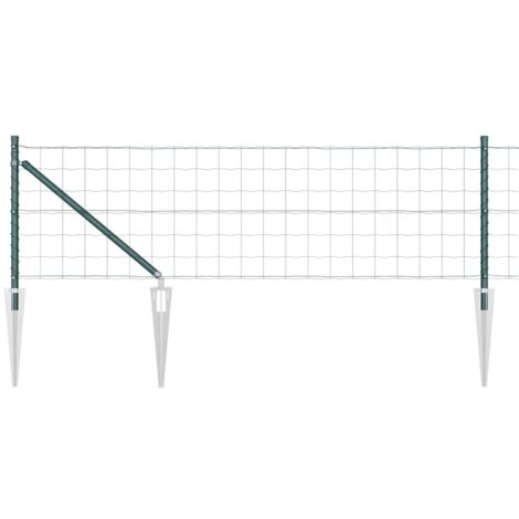 Grillage rouleau，Clôture Euro Lot de 2 Vert Métal 10 x 0.8 m Durable CFW4071639