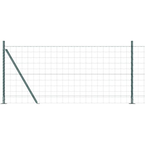 Grillage rouleau，Clôture Euro Set de 2 Vert Acier, revêtement PVC 25 x 1,0 m CFW9329316