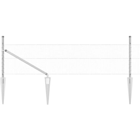 Grillage rouleau，Clôture Hexagonale 0.4x50 m Acier Galvanisé, Poteaux de Clôture avec Pique 13 pcs Ø32 mm 60 cm Acier Galvanisé CFW7169992