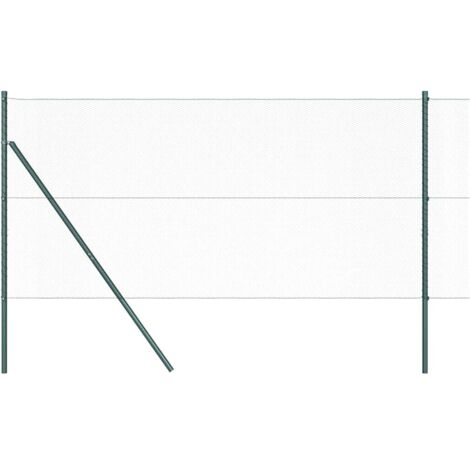 Grillage rouleau，Clôture hexagonale verte 1x10 m en métal, Poteaux de clôture 7 pcs verts Ø32 mm 150 cm en acier galvanisé CFW5600208