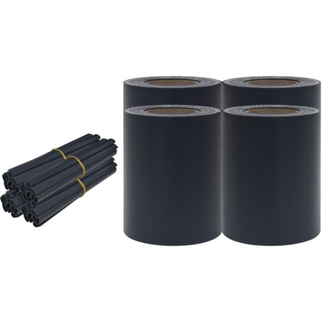 Grillage rouleau，Écrans d'intimité de jardin 4 pcs PVC 35x0,19 m Gris foncé mat