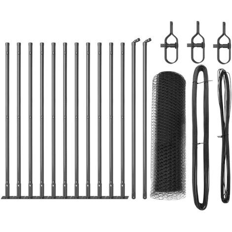 Grillage rouleau，Ensemble de Clôture 2 pièces Gris Acier, Béton Standard Durable CFW8971235
