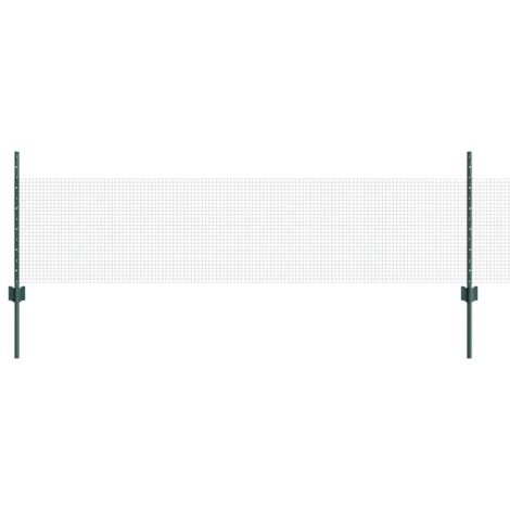 Grillage rouleau,Ensemble de clôture en fil de poules 2 pièces Vert Acier galvanisé CFW4053251