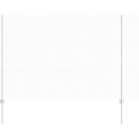 Grillage rouleau,Ensemble de Clôture Hexagonale Pack de 2 Acier galvanisé 25 x 1.5 m CFW4000723