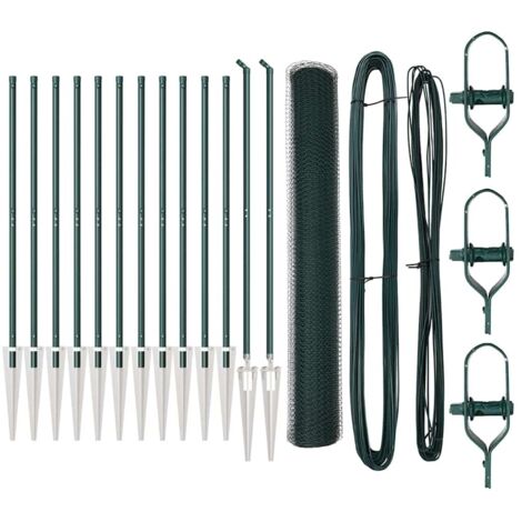 Grillage rouleau,Ensemble de Clôture Pack de 2 Vert Forêt Acier Enduit de Poudre CFW4747479