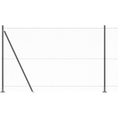 Grillage rouleau，Ensemble de Clôture Set de 2 Gris Métal 25 x 1,5 m Durable CFW8791531