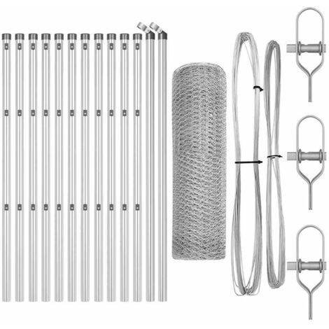 Grillage rouleau，Ensemble de Clôtures 2 pièces Acier galvanisé Grand Durable CFW6357842