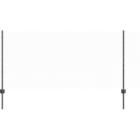Grillage rouleau,Kit de clôture de jardin en acier galvanisé Lot de 2 Gris CFW7499531