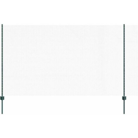 Grillage rouleau，Piquets de Clôture 5 pcs U-Channel Vert 140 cm Acier, Clôture Hexagonale Vert 1.4x10 m Acier CFW1565811