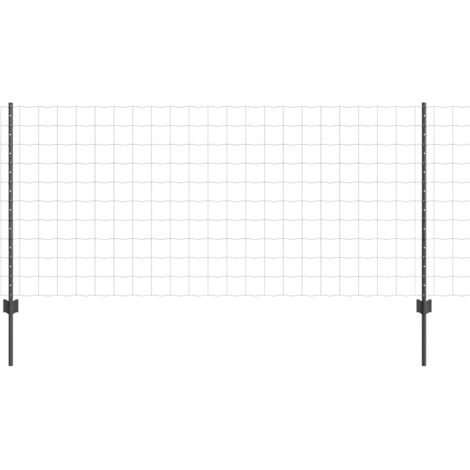 Grillage rouleau，Set de clôture de jardin Ensemble de 2 Gris Acier revêtu de poudre CFW3724643