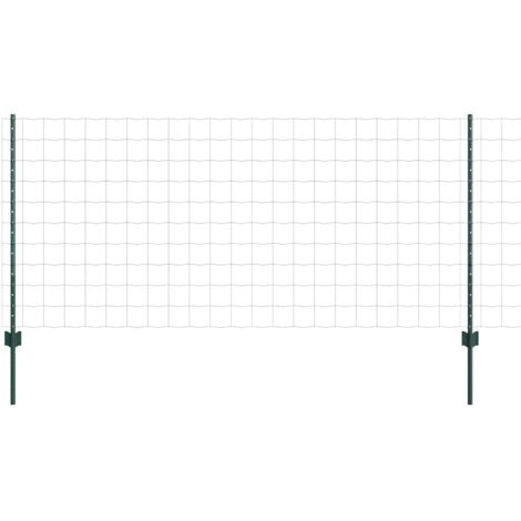 Grillage rouleau，Set de clôture de jardin Set de 2 Vert Acier 25 x 1 m Durable CFW7462301