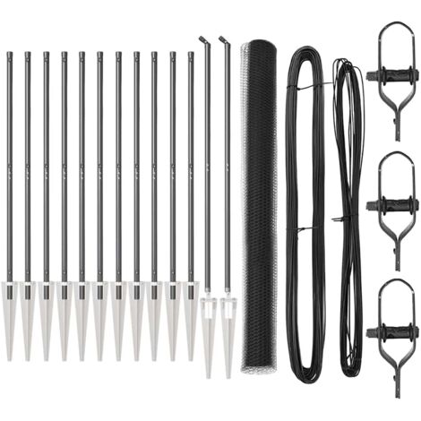 Grillage rouleau，Set de Clôture Ensemble de 2 Gris Acier 25 x 1,5 m Pliable CFW4991421
