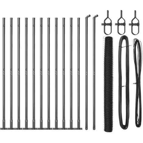 Grillage rouleau，Set de clôture Lot de 2 Gris Acier 25 x 1,5 m Durable CFW8061202